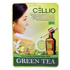 Косметика CELLIO Тканевая маска для лица Зеленый чай 25 мл купить оптом и в розницу
